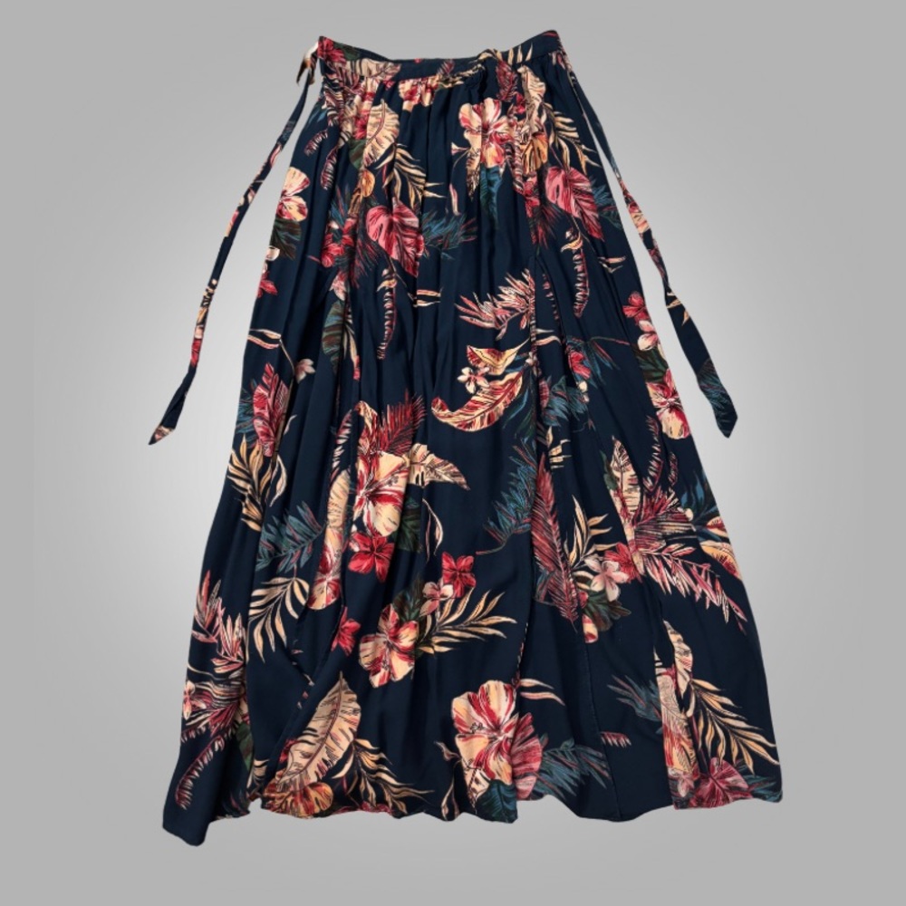 Patrons of Peace Floral Navy Skirt